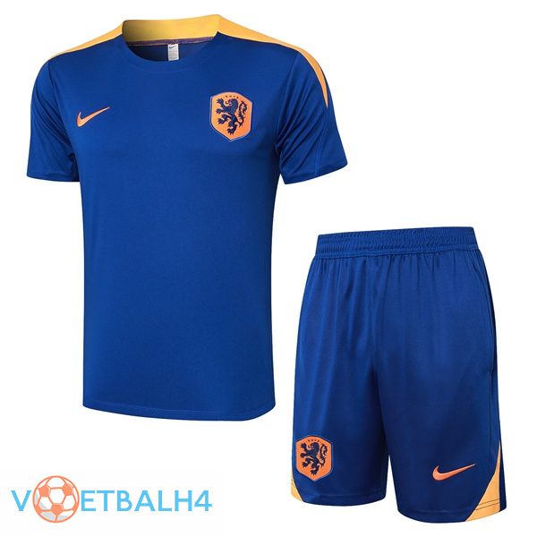 Nederland kit Training T Shirt + korte broek blauw koninklijk 2024/2025