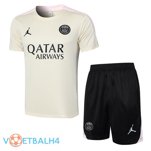 Paris PSG kit Training T Shirt + korte broek geel 2024/2025