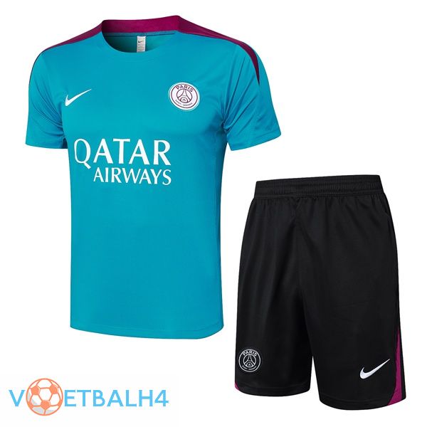 Paris PSG kit Training T Shirt + korte broek groente 2024/2025