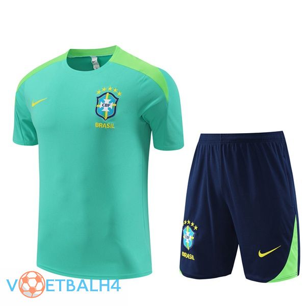 Brazilië Training T Shirt + korte broek groente 2024/2025