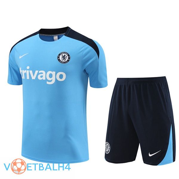 FC Chelsea Training T Shirt + korte broek blauw 2024/2025