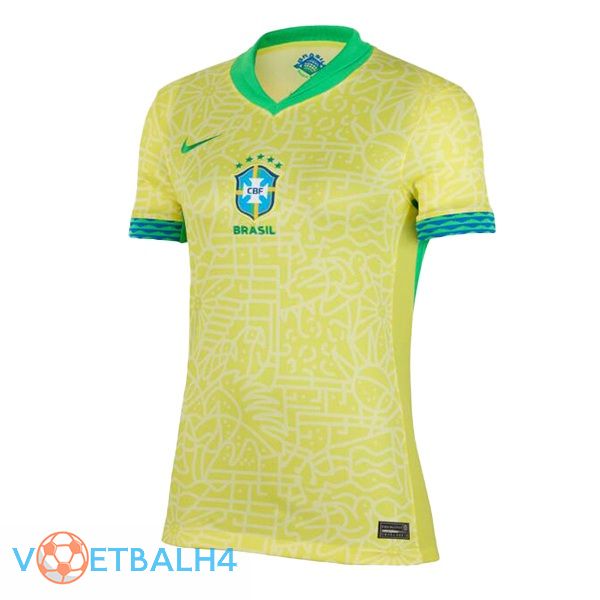 Brazilië Dames thuis voetbal jersey geel 2024/2025