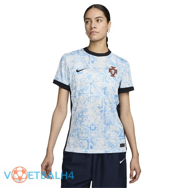 Portugal Dames uit voetbal jersey blauw wit 2024/2025