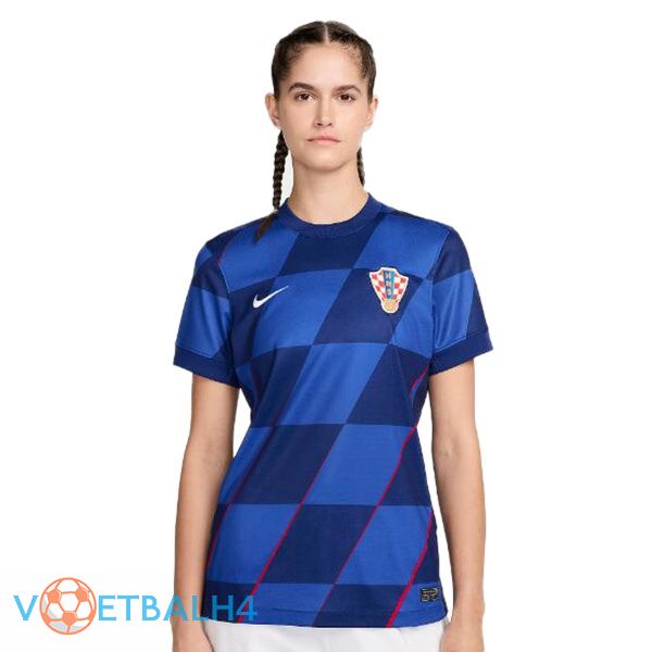 Kroatië Dames uit voetbal jersey blauw 2024/2025