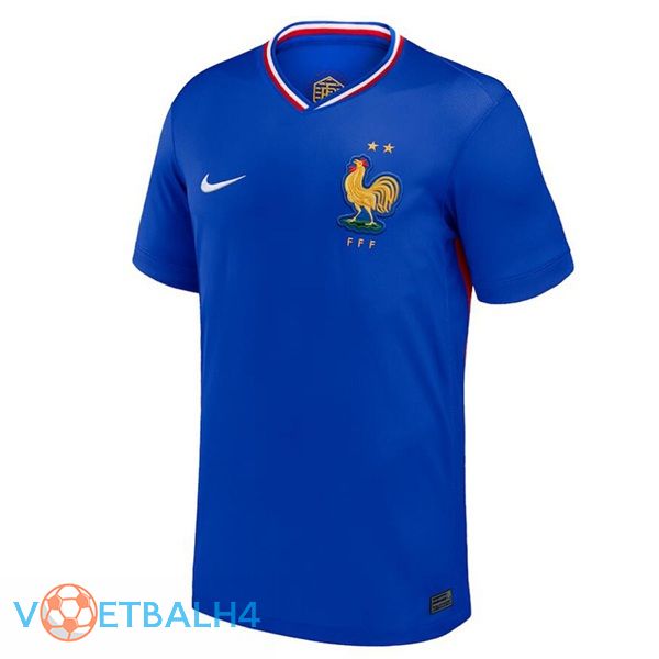 Frankrijk thuis voetbal jersey blauw 2024/2025