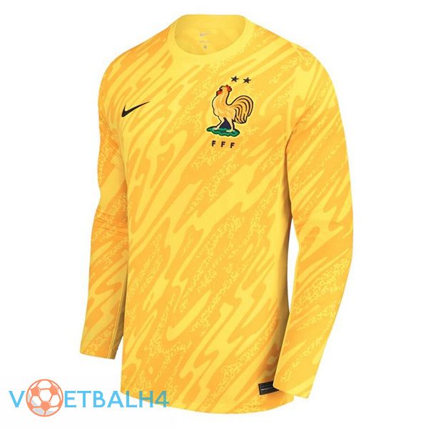 Frankrijk doelman voetbal jersey lange mouwgeel 2024/2025