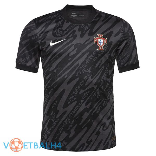 Portugal doelman voetbal jersey zwart 2024/2025