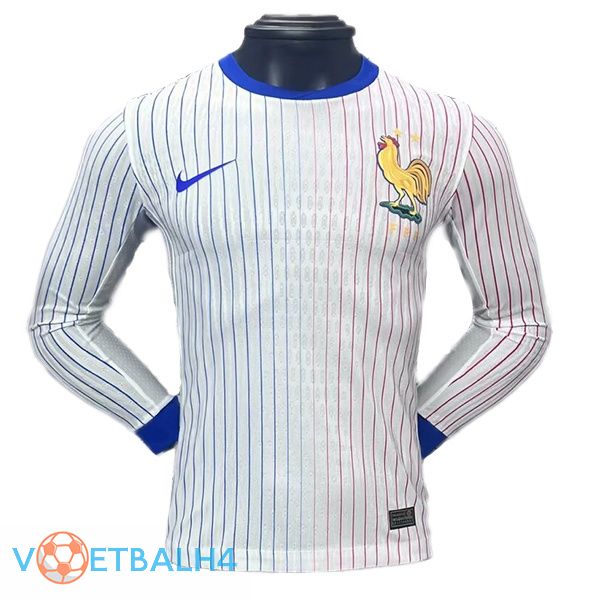 Frankrijk uit voetbal jersey lange mouwwit 2024/2025