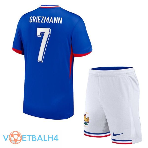 Frankrijk (GRIEZMANN 7) kinderen thuis voetbal jersey blauw 2024/2025