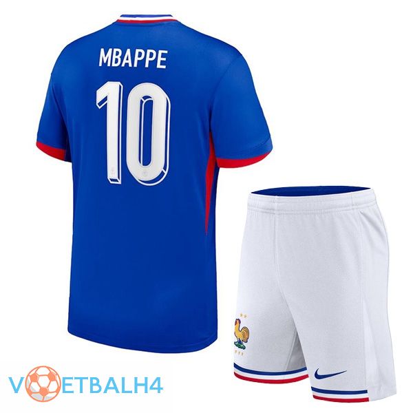 Frankrijk (MBAPPE 10) kinderen thuis voetbal jersey blauw 2024/2025