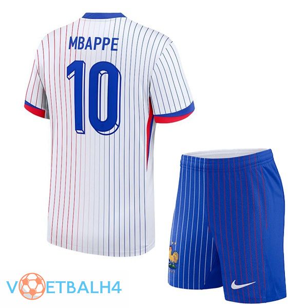 Frankrijk (MBAPPE 10) kinderen uit voetbal jersey wit 2024/2025