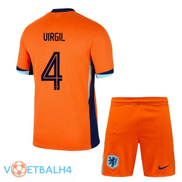 Nederland (VIRGIL 4) kinderen thuis voetbal jersey oranje 2024/2025