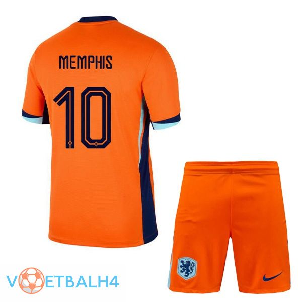 Nederland (MEMPHIS 10) kinderen thuis voetbal jersey oranje 2024/2025