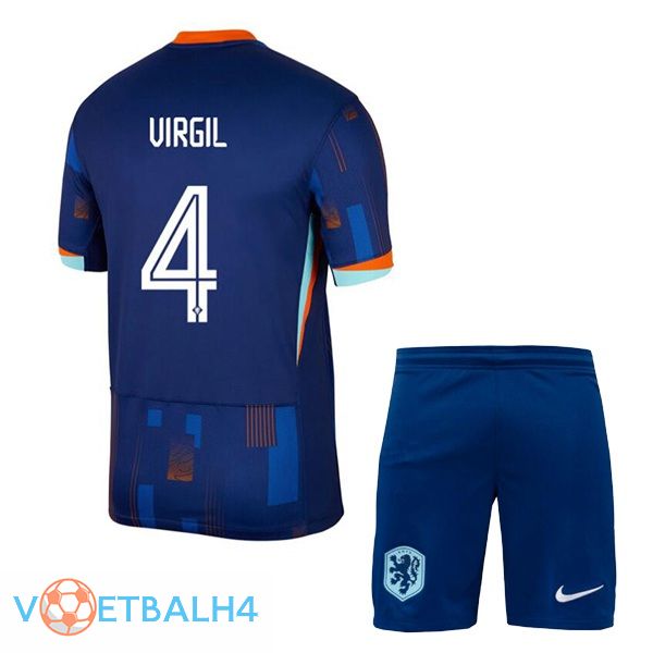 Nederland (VIRGIL 4) kinderen uit voetbal jersey koninklijk blauw 2024/2025