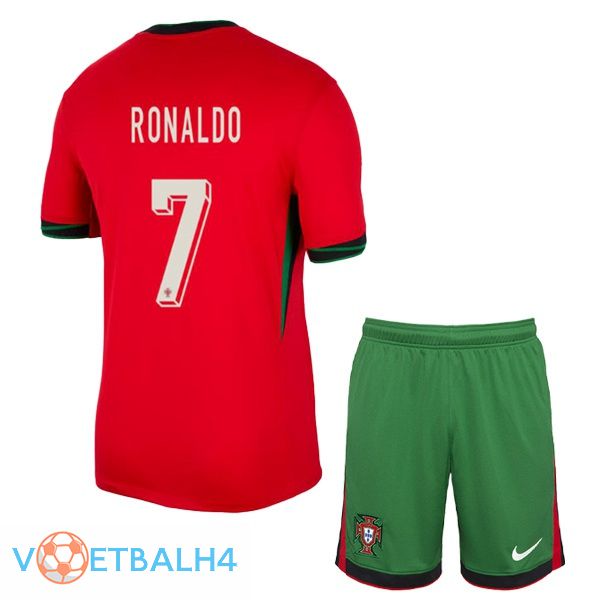 Portugal (RONALDO 7) kinderen thuis voetbal jersey rood 2024/2025