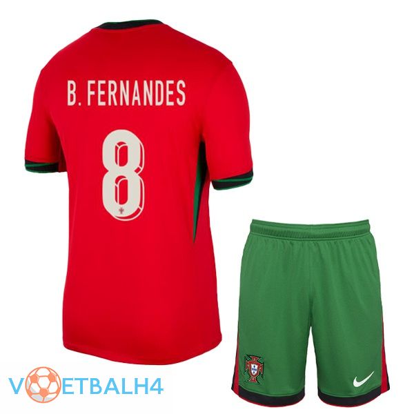 Portugal (B. FERNANDES 8) kinderen thuis voetbal jersey rood 2024/2025