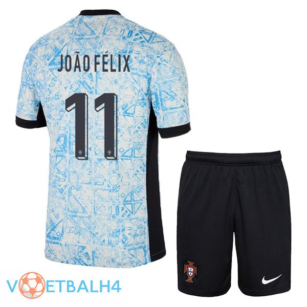 Portugal (JOÃO FÉLIX 11) kinderen uit voetbal jersey blauw wit 2024/2025