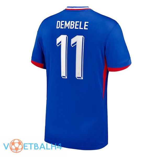 Frankrijk (DEMBELE 11) thuis voetbal jersey blauw 2024/2025