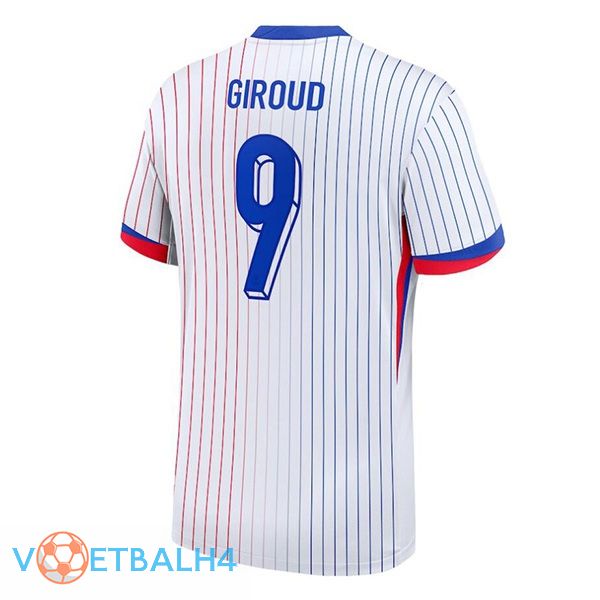 Frankrijk (Giroud 9) uit voetbal jersey wit 2024/2025