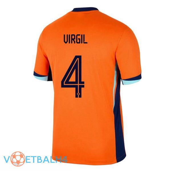 Nederland (VIRGIL 4) thuis voetbal jersey oranje 2024/2025