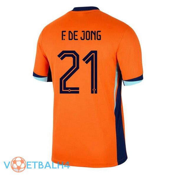 Nederland (F. DE JONG 21) thuis voetbal jersey oranje 2024/2025