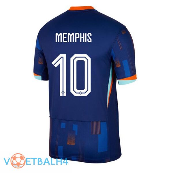 Nederland (MEMPHIS 10) uit voetbal jersey koninklijk blauw 2024/2025