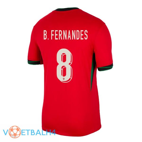 Portugal (B. FERNANDES 8) thuis voetbal jersey rood 2024/2025