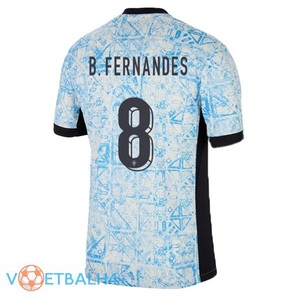 Portugal (B. FERNANDES 8) uit voetbal jersey blauw wit 2024/2025