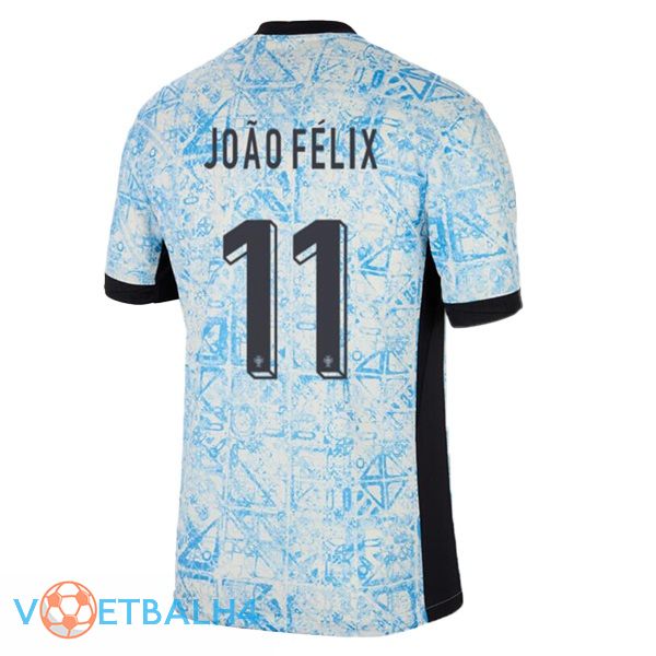 Portugal (JOÃO FÉLIX 11) uit voetbal jersey blauw wit 2024/2025