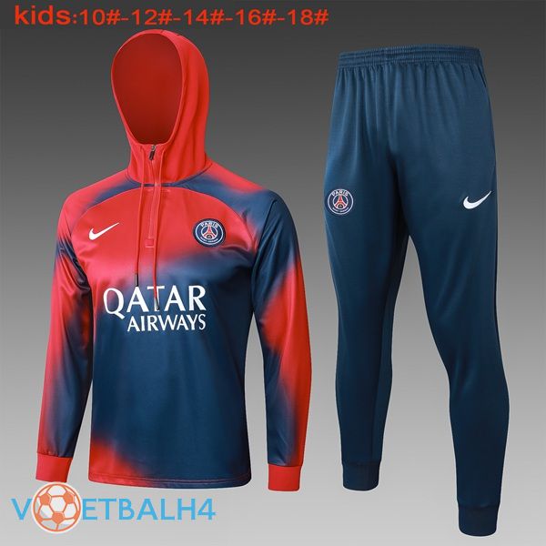 Paris PSG trainingspak Hoodie kinderen rood blauw koninklijk 2024/2025