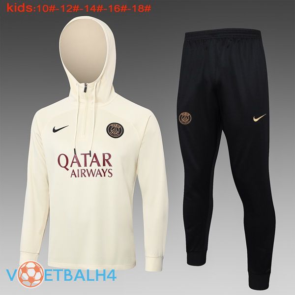 Paris PSG trainingspak Hoodie kinderen geel 2024/2025