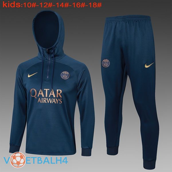 Paris PSG trainingspak Hoodie kinderen blauw koninklijk 2024/2025