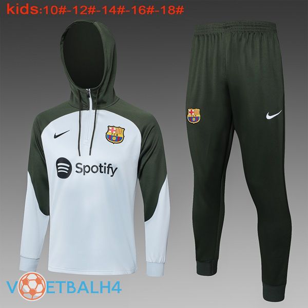 FC Barcelona trainingspak Hoodie kinderen groente wit 2024/2025