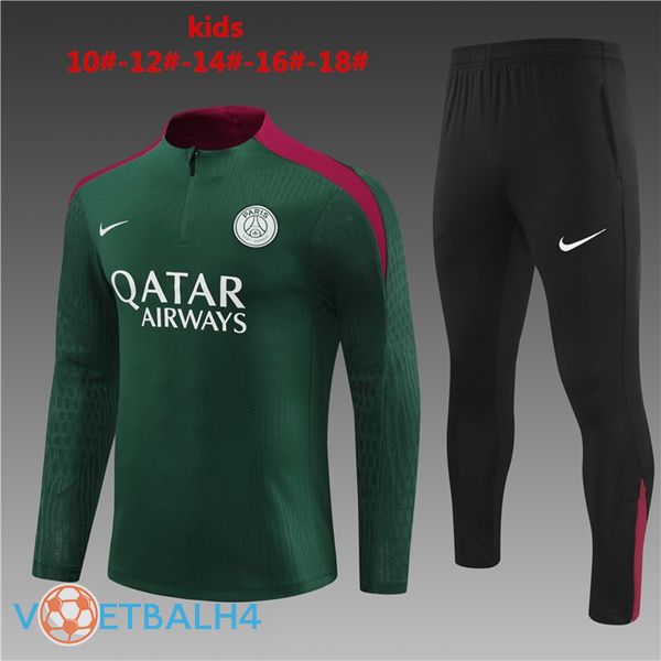 Paris PSG kinderen kit trainingspak groente 2024/2025