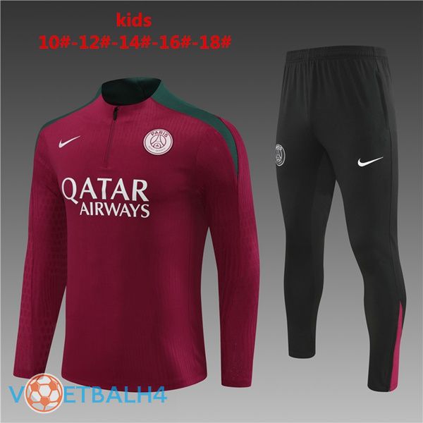 Paris PSG kinderen kit trainingspak rood 2024/2025