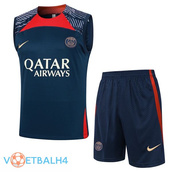 Paris PSG voetbal vest + korte broek blauw koninklijk 2024/2025