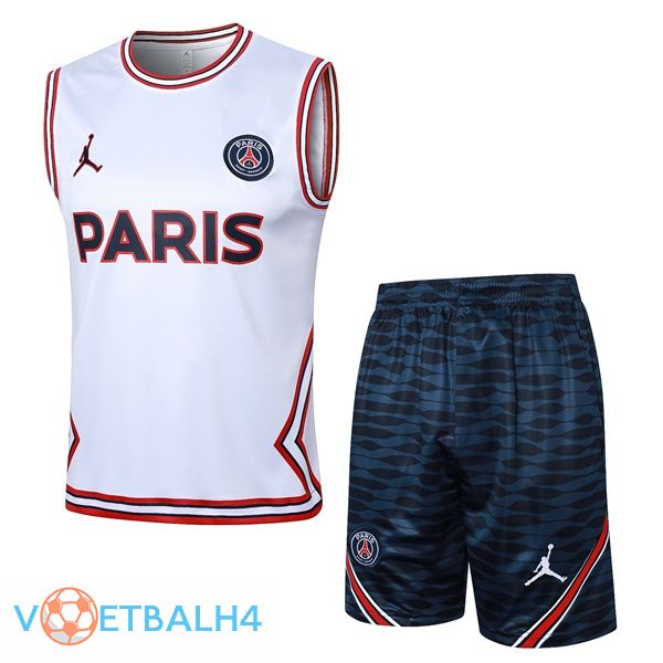 Paris PSG voetbal vest + korte broek wit 2024/2025