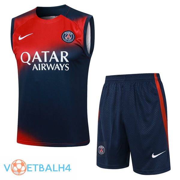 Paris PSG voetbal vest + korte broek blauw koninklijk rood 2024/2025