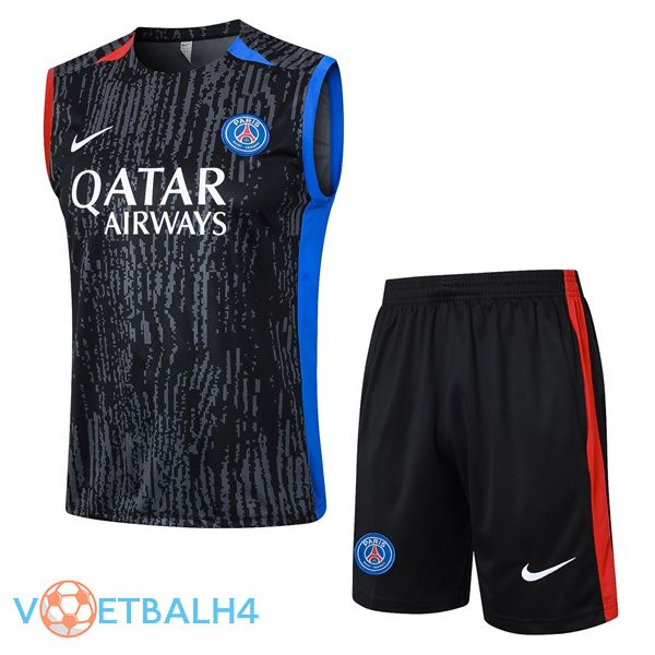 Paris PSG voetbal Vest + korte broek zwart 2024/2025