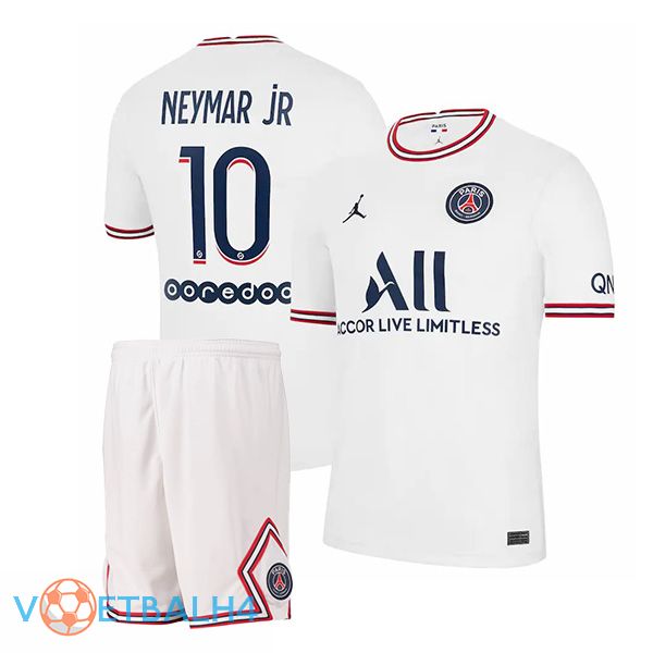 Jordan PSG (Neymar Jr 10) kinderen vierde jerseys wit 2021-2022