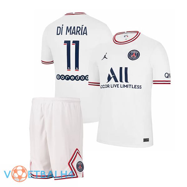 Jordan PSG (Di Maria 11) kinderen vierde jerseys wit 2021-2022