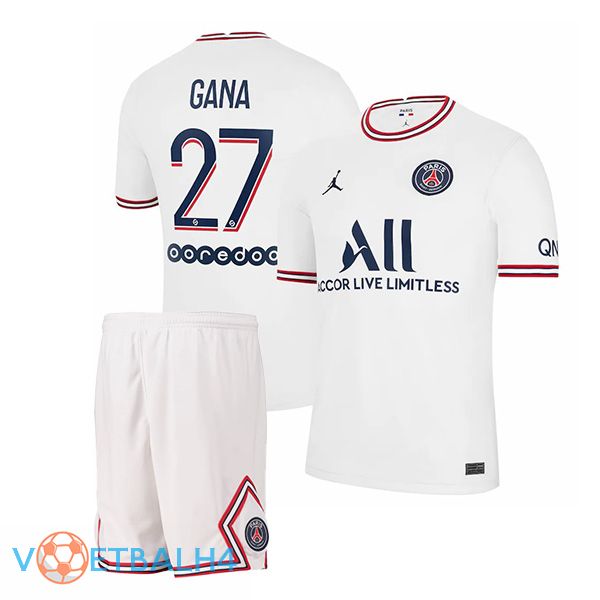 Jordan PSG (Gana 27) kinderen vierde jerseys wit 2021-2022