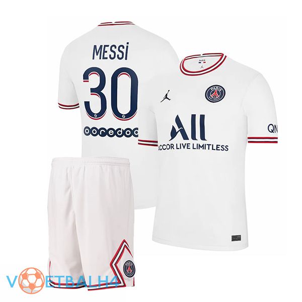 Jordan PSG (Messi 30) kinderen vierde jerseys wit 2021-2022