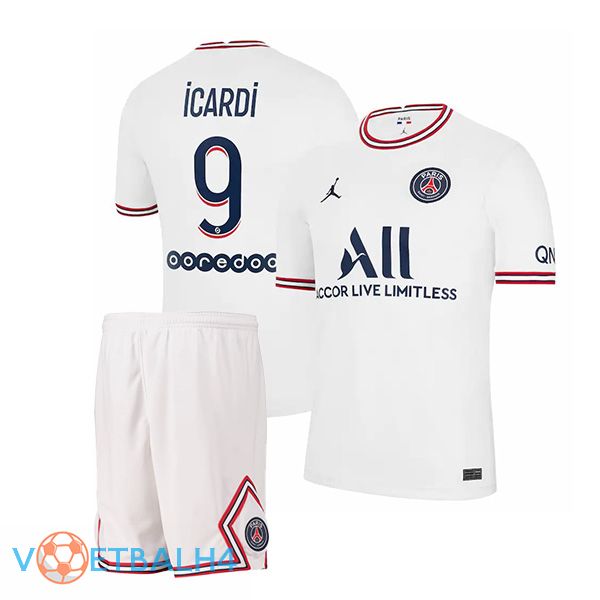 Jordan PSG (Icardi 9) kinderen vierde jerseys wit 2021-2022