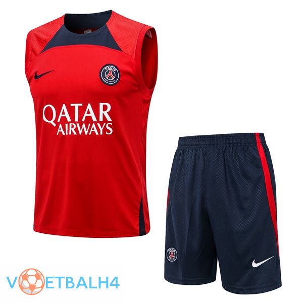 Paris PSG voetbal Vest + korte broek rood 2022-2023