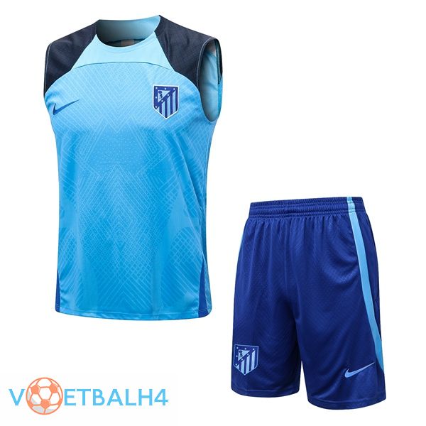 Atletico Madrid voetbal Vest + korte broek blauw 2022-2023