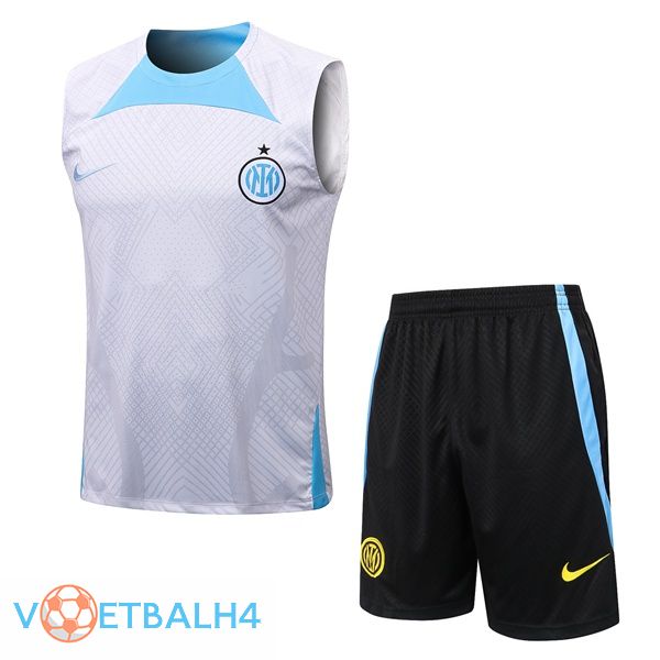 Inter Milan voetbal Vest + korte broek wit 2022-2023