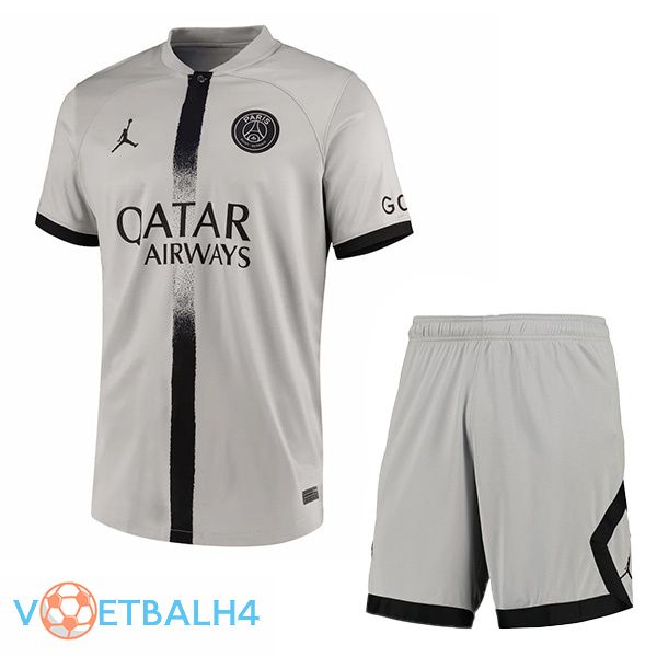 Paris PSG kinderen voetbal jersey uit grijs 2022/2023