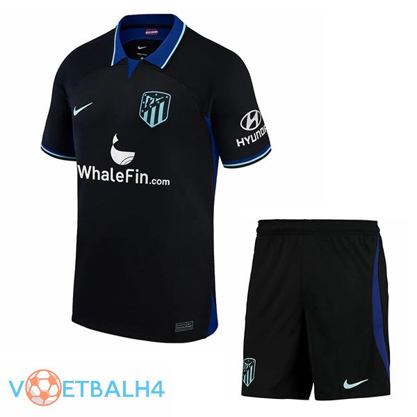 Atletico Madrid kinderen voetbal jersey uit zwart 2022/2023