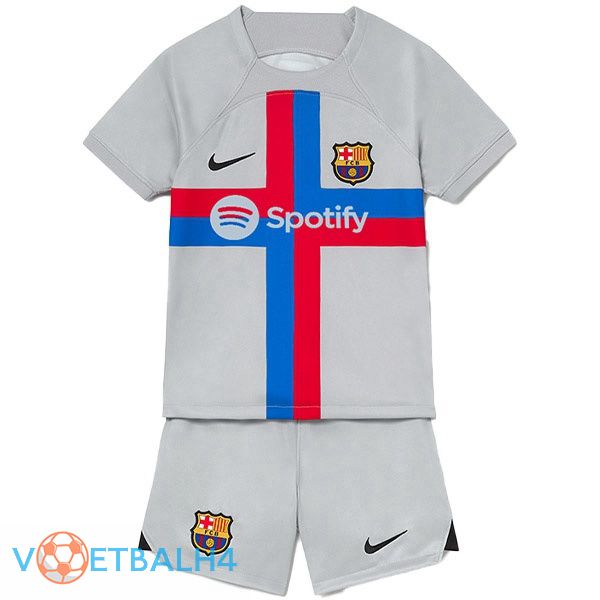 FC Barcelona kinderen voetbal jerseys derde grijs 2022-2023